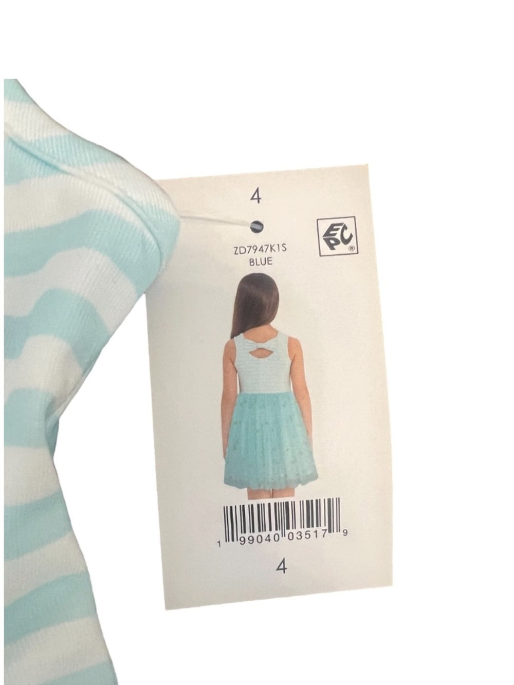 Zunie Lemon Tulle Dress Size 4T Toddler Girls Blue Striped Party Dress NWT - Picture 7 of 7